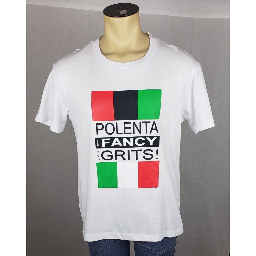 Denim Tears White Polenta Is Fancy For Grits Graphic T-Shirt Mens M Casual USA